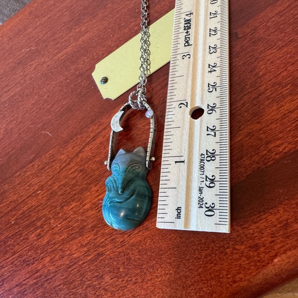 🦊 Trade for K!  Nightdreamer Jasper Swinging Fox and Opal Moon Pendant Necklace - Picture 13 of 16